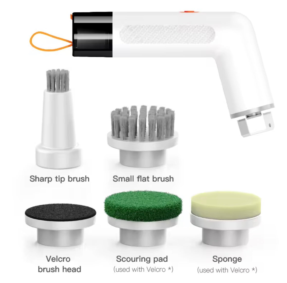 Portable Handheld Spin Scrubber Smart Screen Display USB Rechargeable Electric Cleaning Brush Household Cleaning Tools