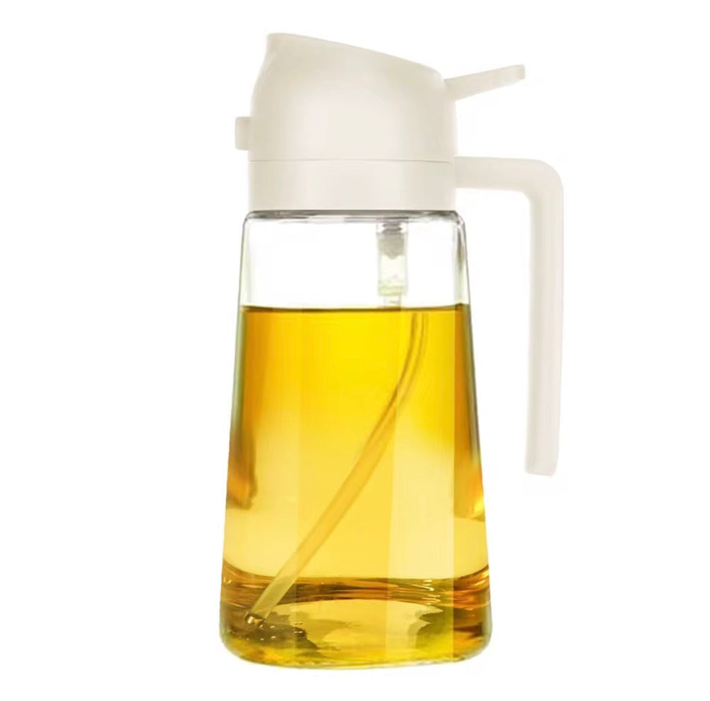 470ml Big Capacity Two-in-one Multi-functional Glass Oil Bottle Cooking Kitchen Salad BBQ Transparent Bottle Body