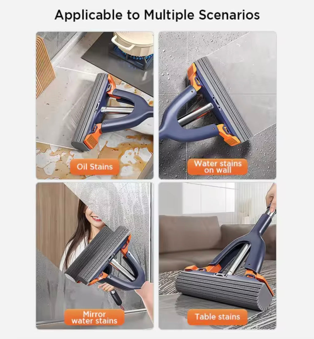 Joybos Wash Free Portable Self Squeeze Short Mini Mop Portable Mini Mop for Bathroom Kitchen Desktop Glass and Car Window