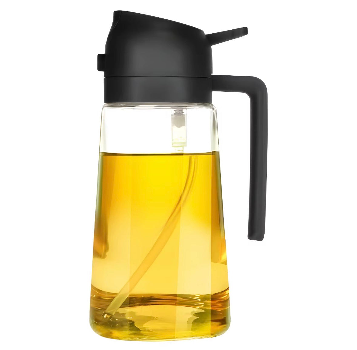 470ml Big Capacity Two-in-one Multi-functional Glass Oil Bottle Cooking Kitchen Salad BBQ Transparent Bottle Body