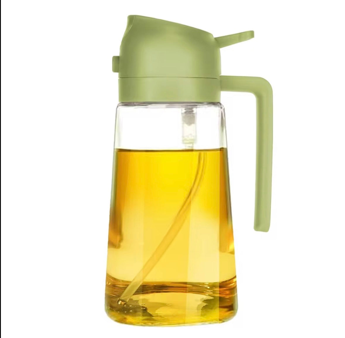 470ml Big Capacity Two-in-one Multi-functional Glass Oil Bottle Cooking Kitchen Salad BBQ Transparent Bottle Body