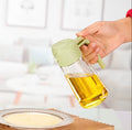 470ml Big Capacity Two-in-one Multi-functional Glass Oil Bottle Cooking Kitchen Salad BBQ Transparent Bottle Body